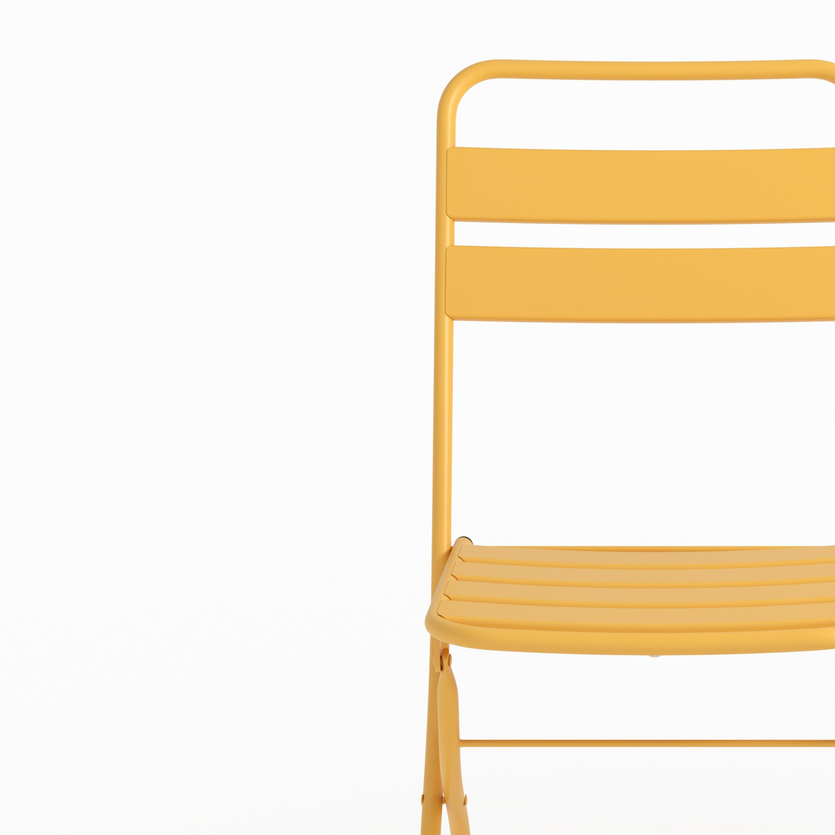 Lot de 2 chaises de jardin Yumi en métal jaune beurre pliantes intérieur