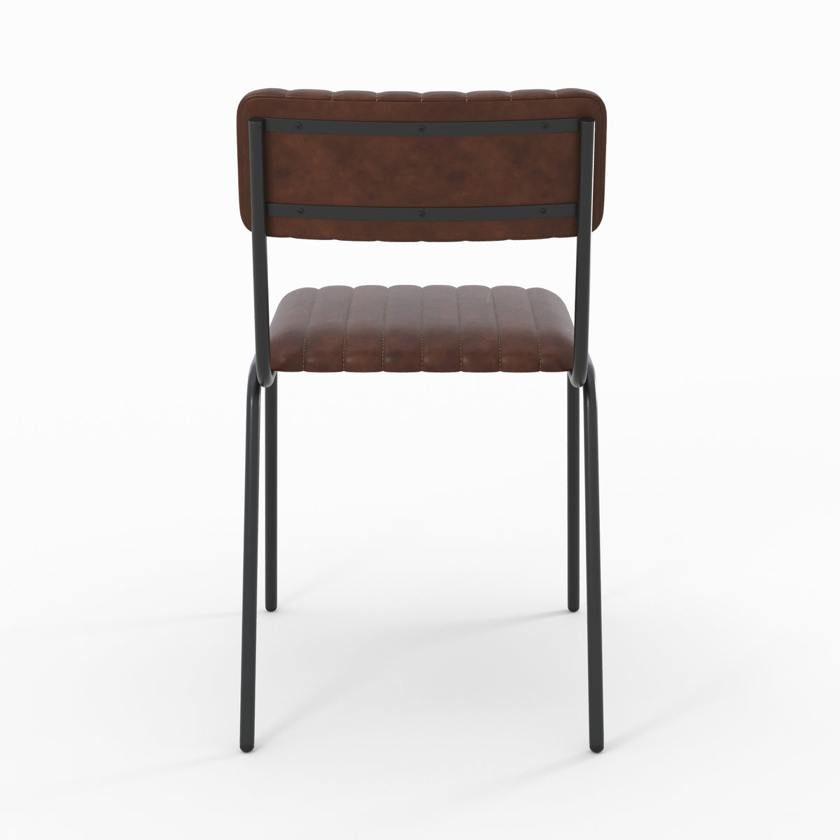 lot de 2 chaises en cuir marron arsene pieds noirs