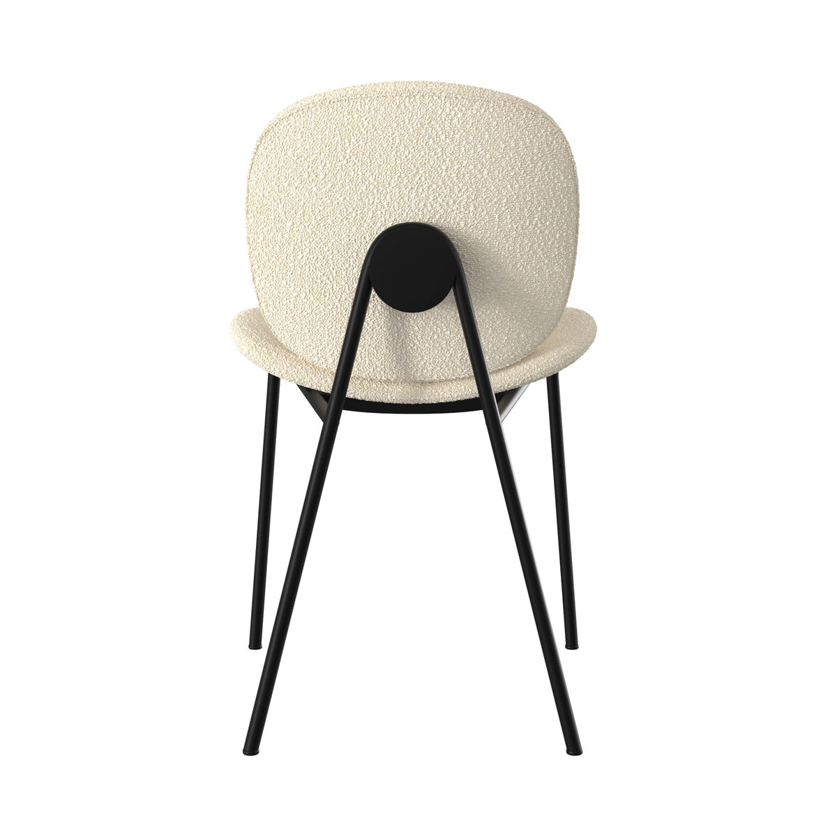 lot de 2 chaises en tissu boucle beige pieds noirs iris
