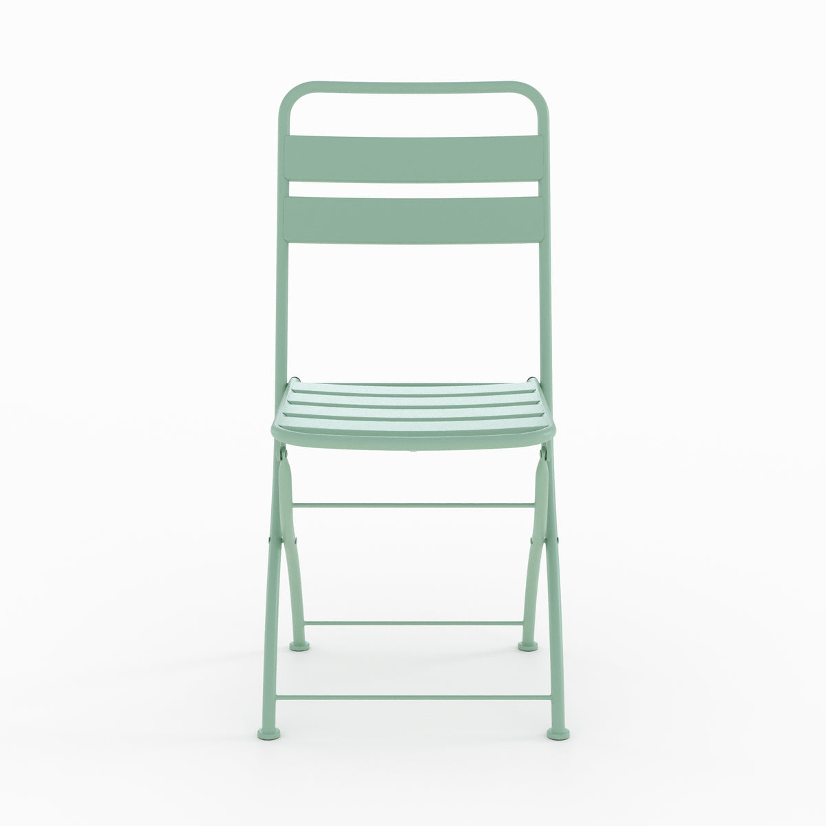 lot de 2 chaises jardin yumi en metal vert pliantes