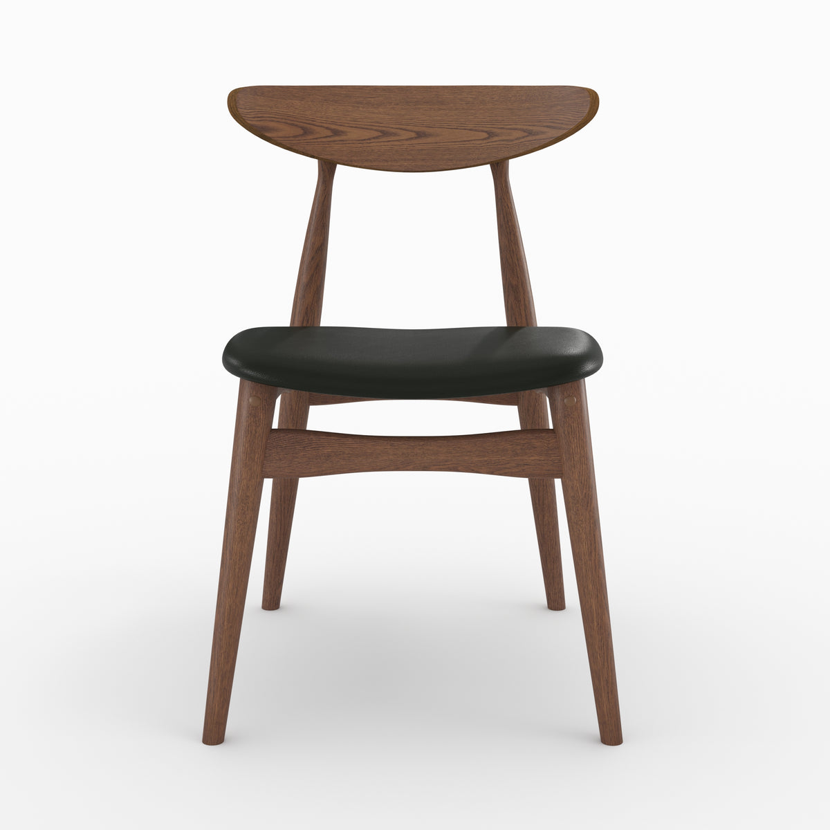 lot de 2 chaises josette cuir synthetique noir et bois d hevea