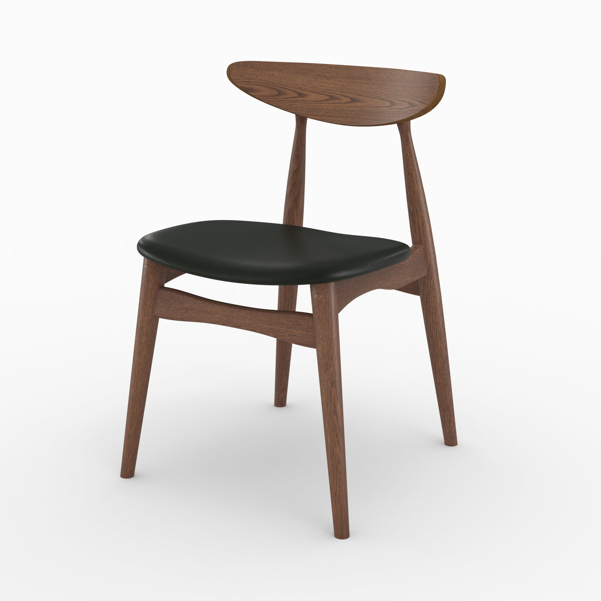 lot de 2 chaises josette en cuir synthetique noir et bois d hevea