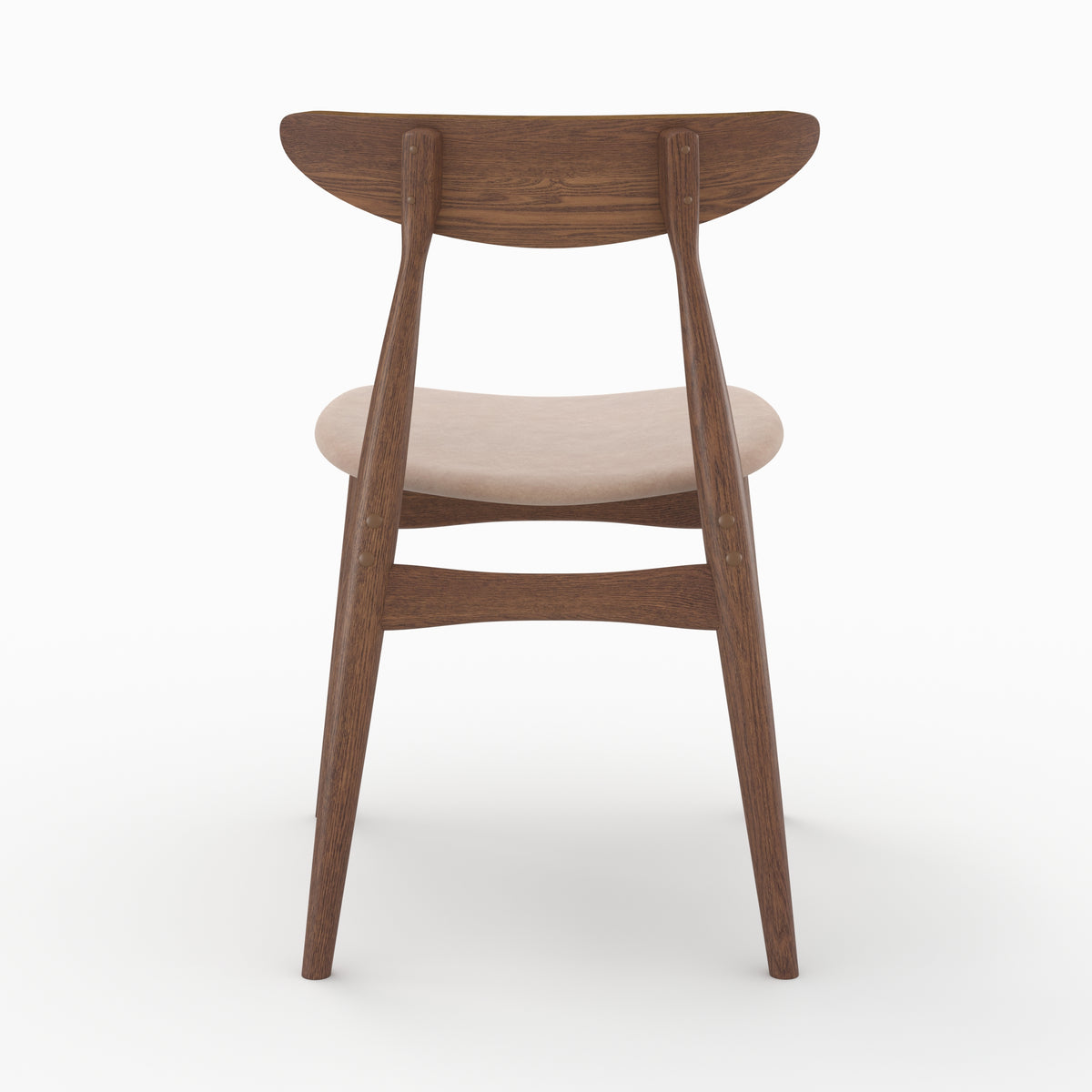 lot de 2 chaises josette en tissu beige et bois d hevea fonce rdv deco