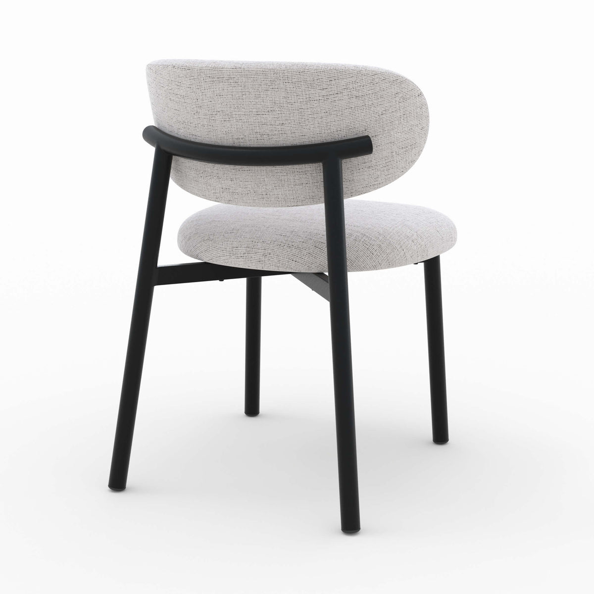 lot de 2 chaises nao en tissu gris clair chine