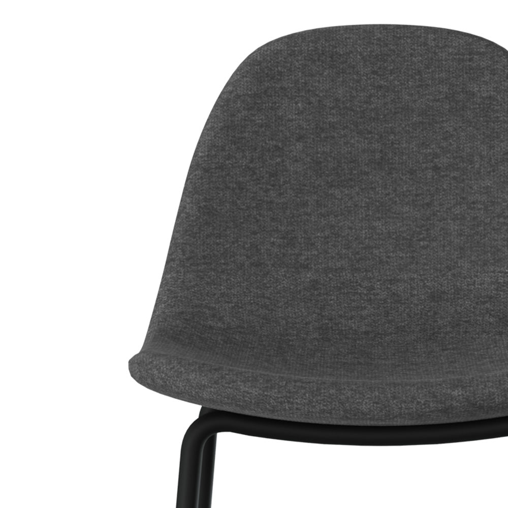 lot de 2 chaises pour ilot central en tissu gris fonce chine 65 cm henrik