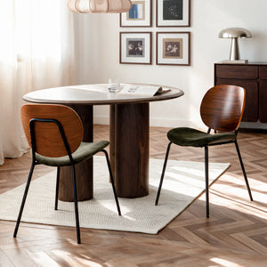 Lot de 2 chaises velours kaki Simone salle à manger – Maison Pavane