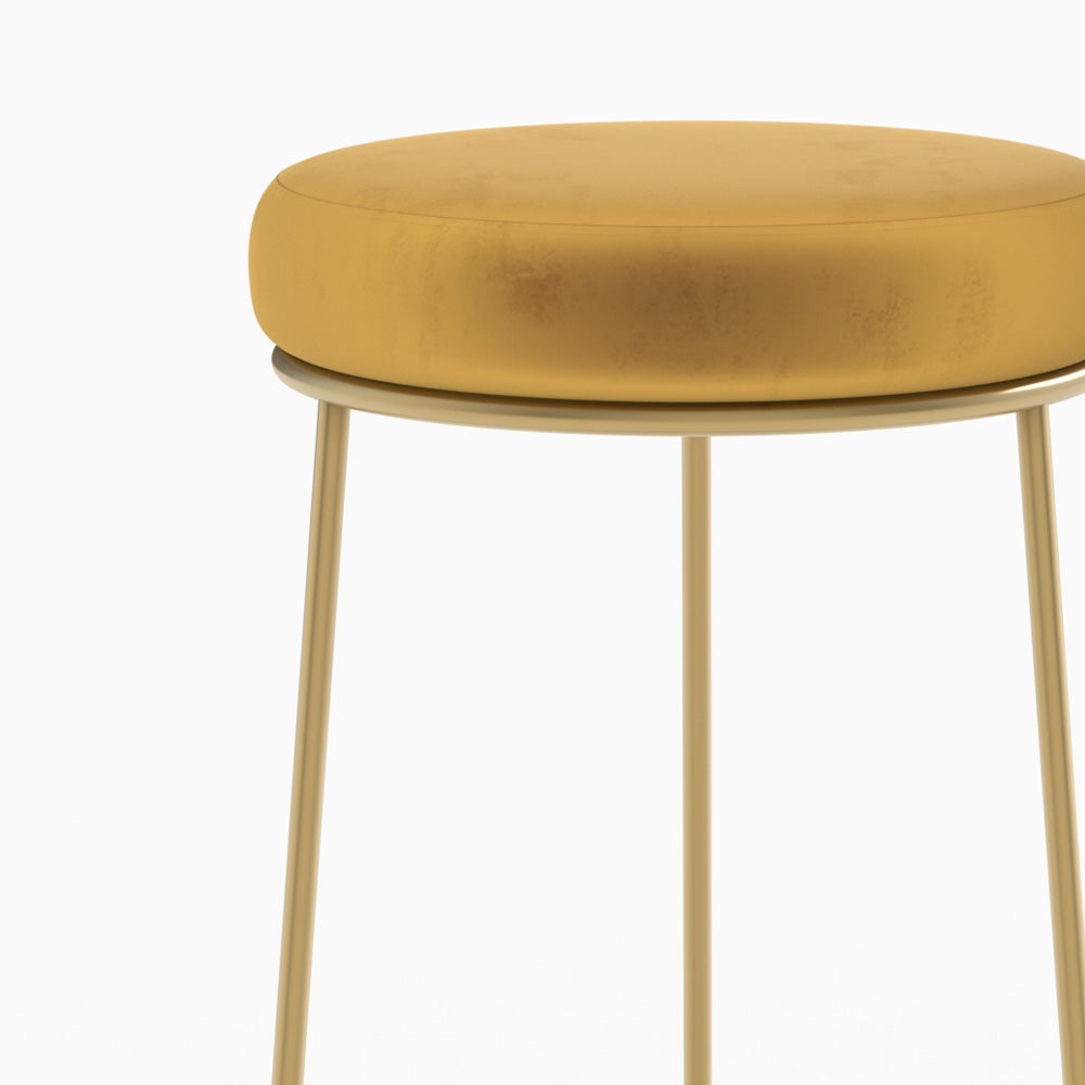 lot de 2 tabourets de bar mi hauteur kendal jaune curry 63 cm