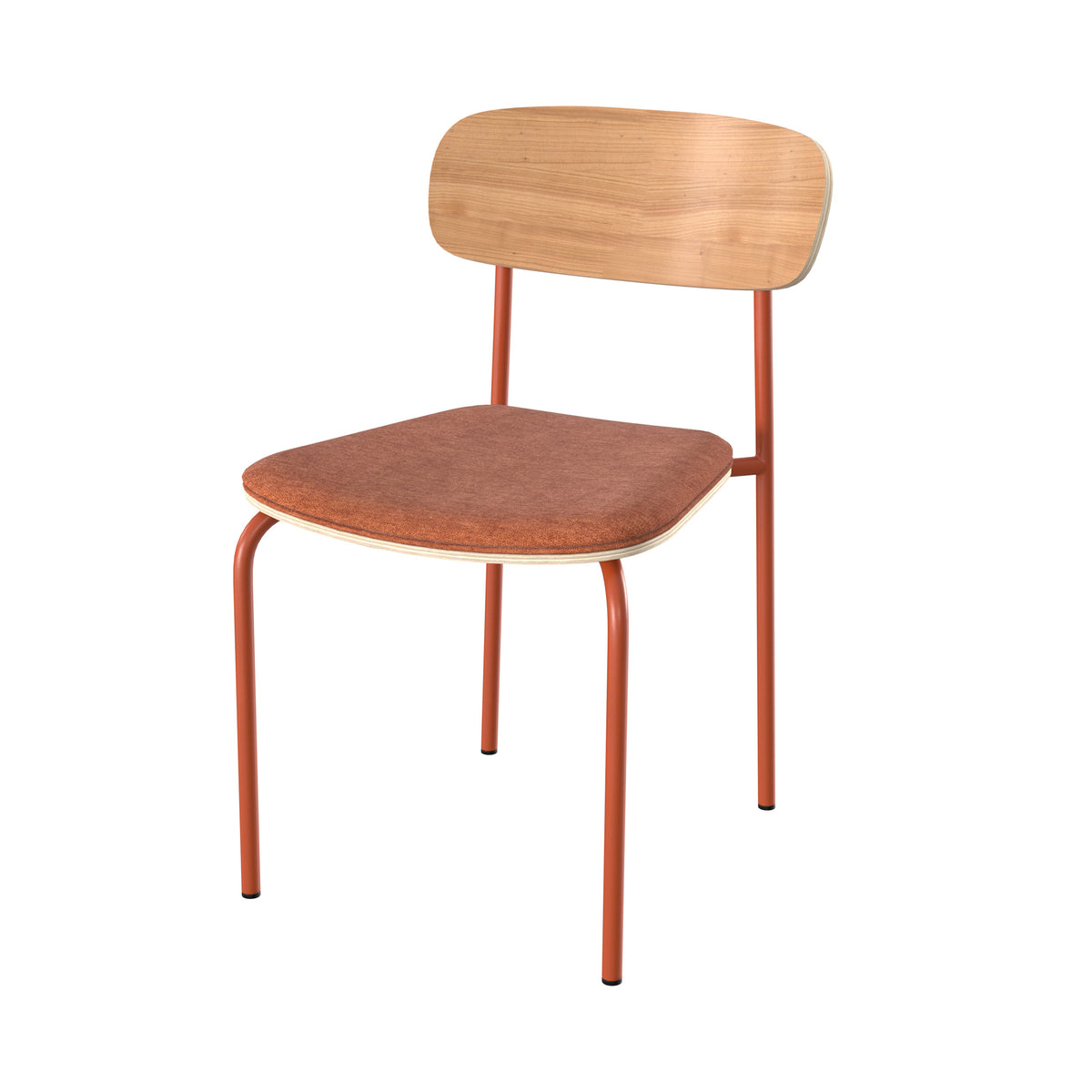 louna sedia in legno e tessuto terracotta set di 2