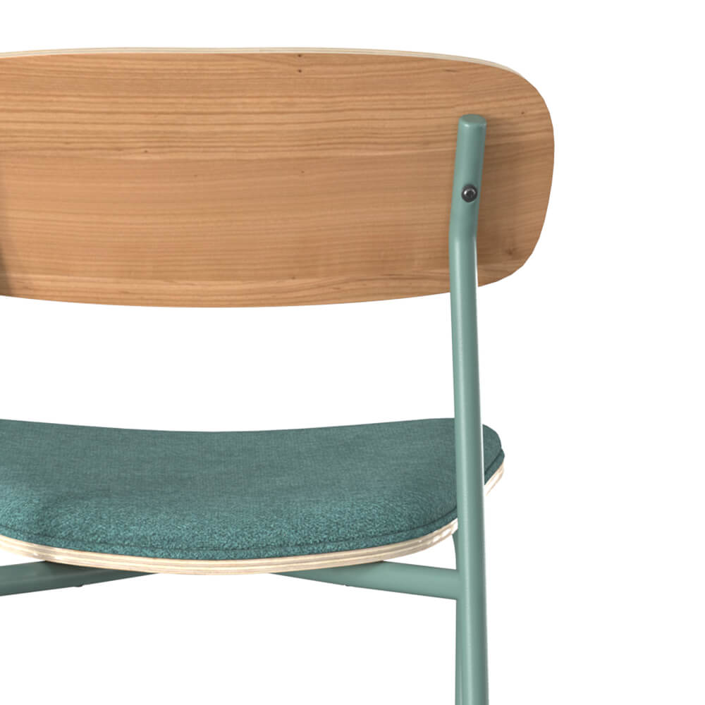 louna chaise pour ilot central 65 cm tissu bleu canard lot de 2