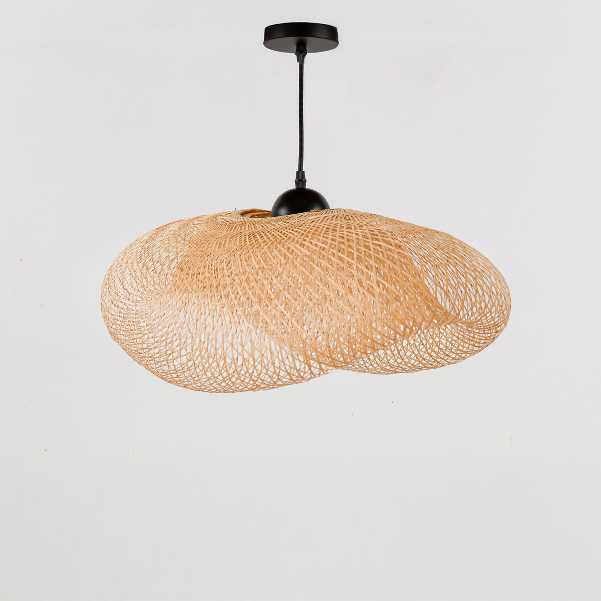 Luminaire bohème suspension Anya d60cm bambou naturel
