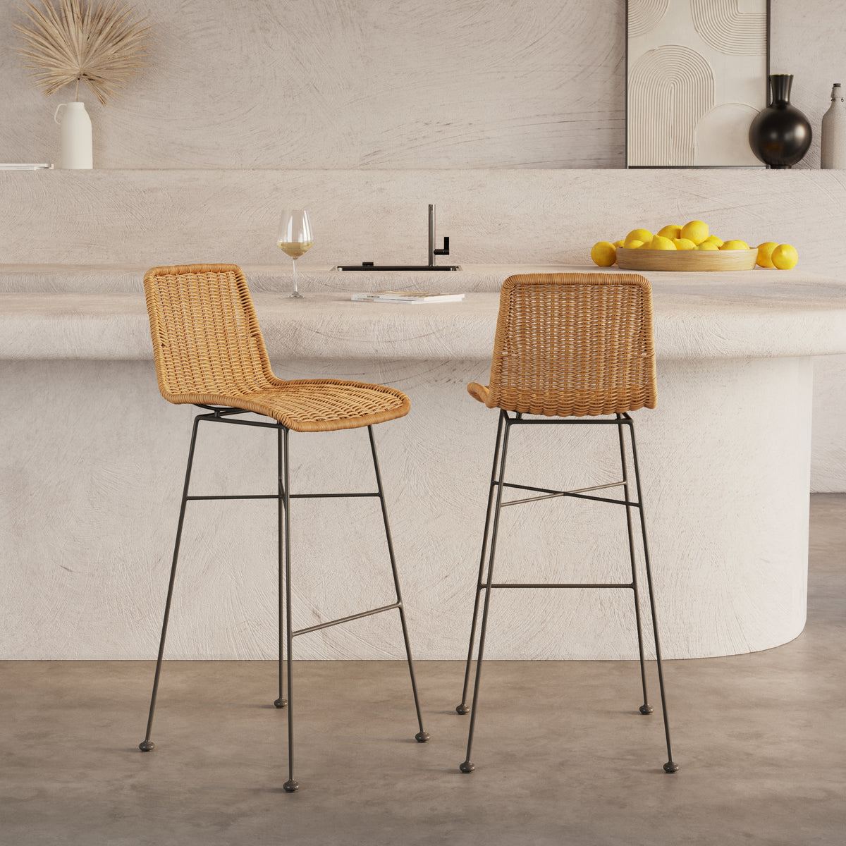 mandya chaise de bar mi hauteur 63 cm naturelle