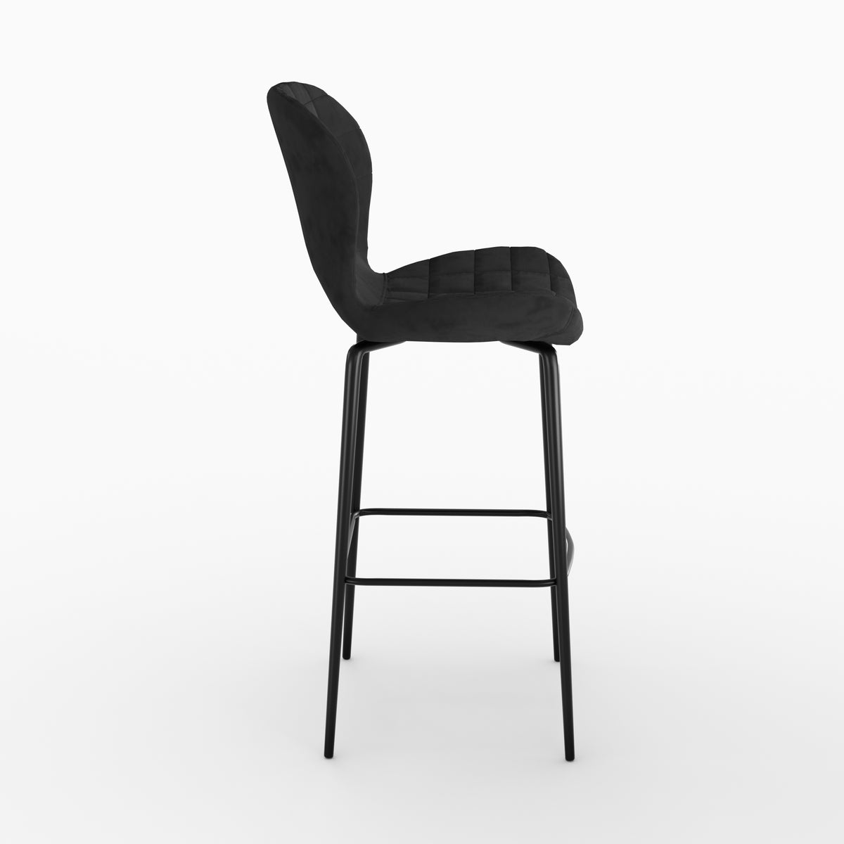 mazzia chaise de bar en velours noir 75 cm lot de 2
