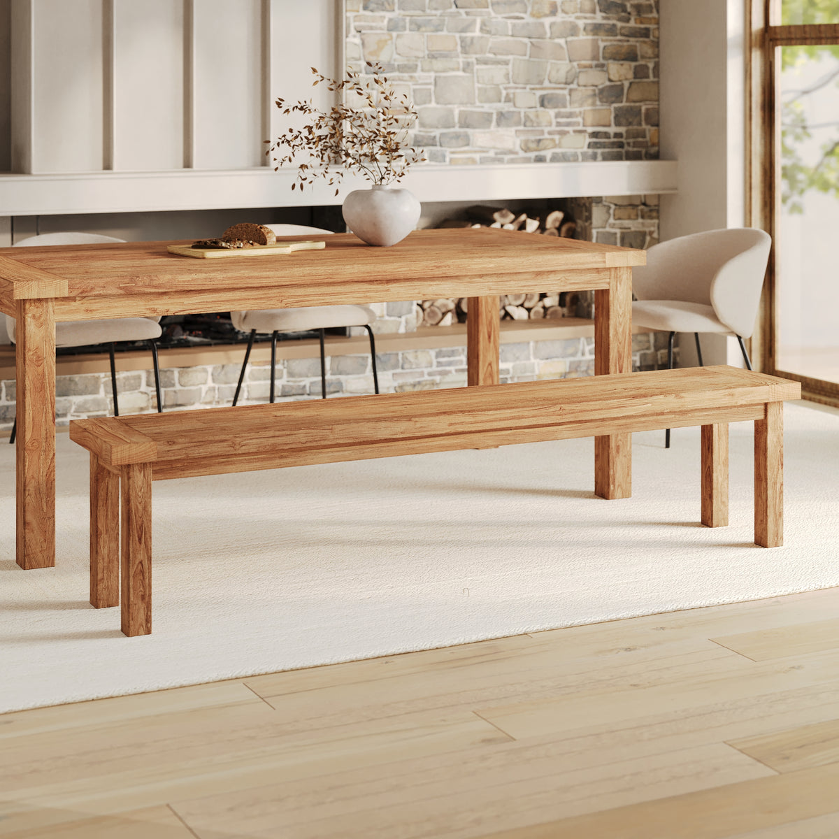 banc MEMO salle a manger grande table rustique