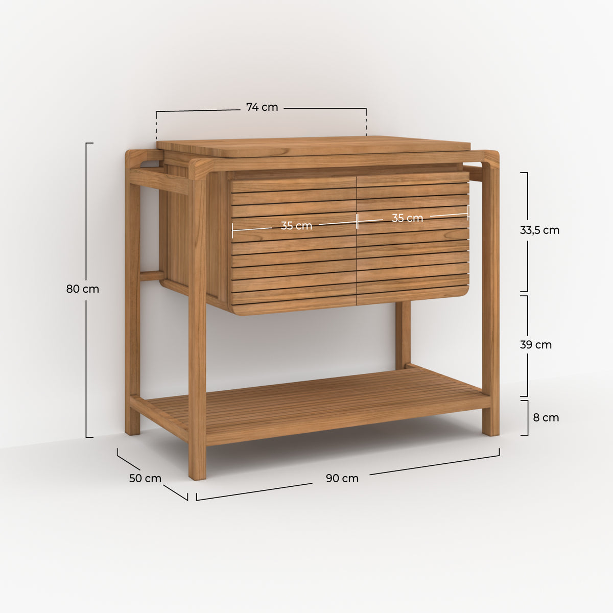 meuble 90 cm lucette en bois de teck
