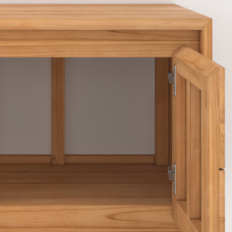 meuble de salle de bain bois de teck hera 90 cm rendez vous deco
