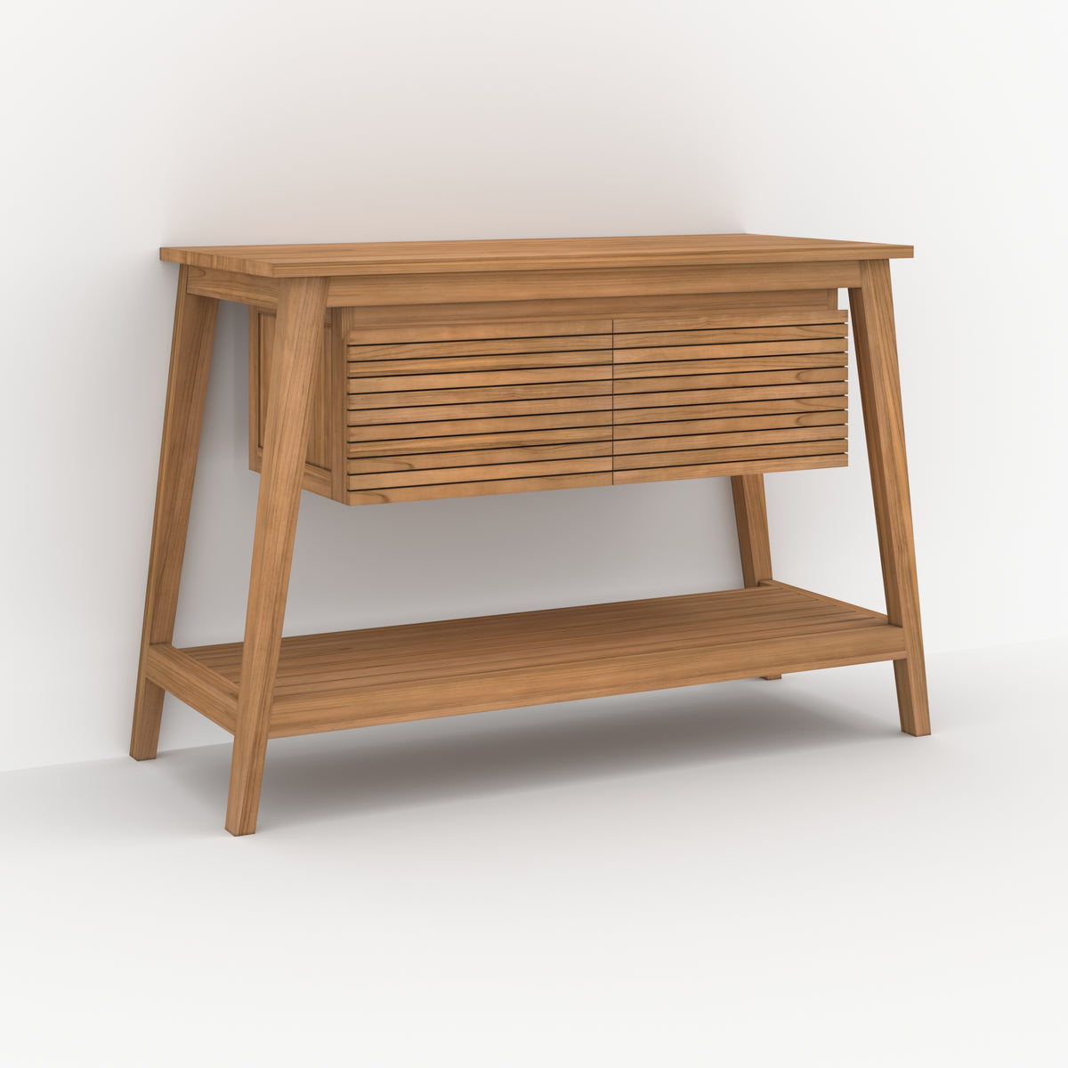 meuble de salle de bain en bois teck cesar 120 cm