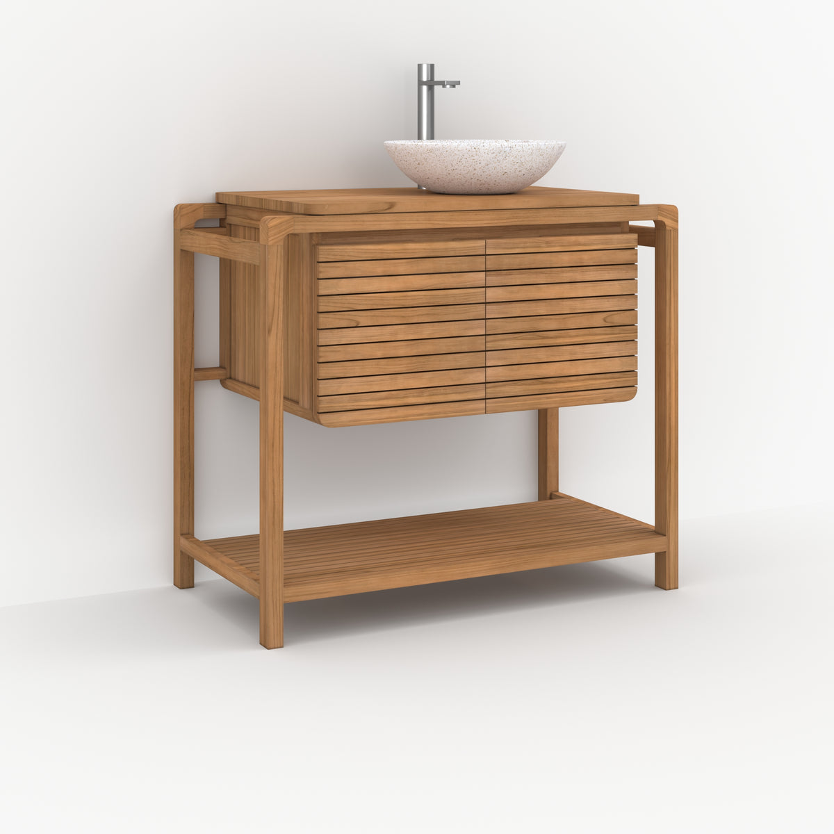 meuble lucette 90 cm bois de teck pour 1 vasque