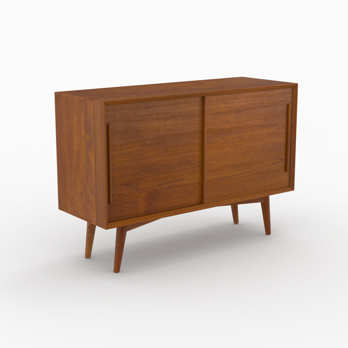 meuble rangement waya petit buffet teck 2 portes coulissantes