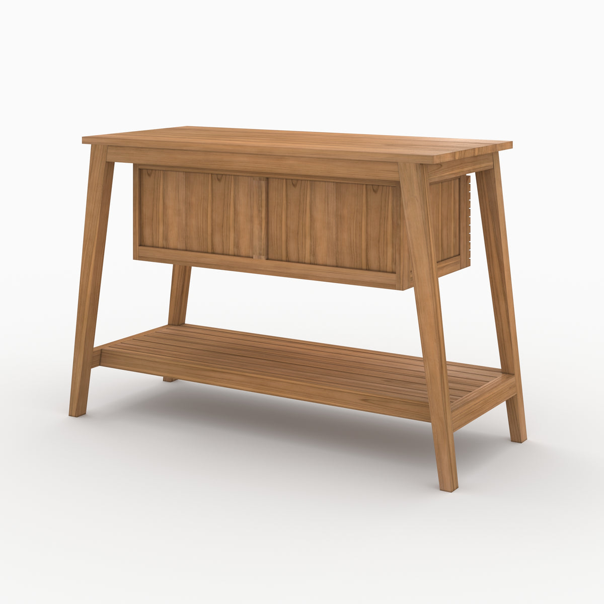 meuble salle de bain cesar bois teck 120 cm