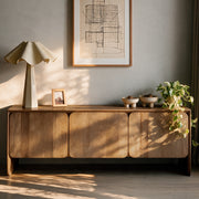 Meuble TV bois de manguier marron clair Achille – Maison Pavane