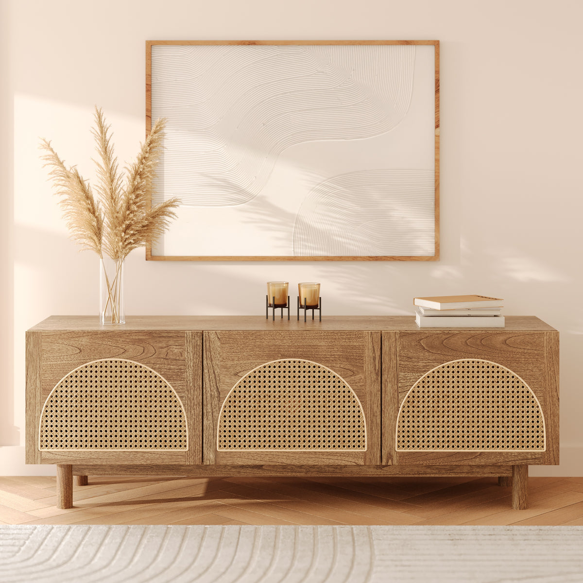 meuble tv bois rotin rdv deco