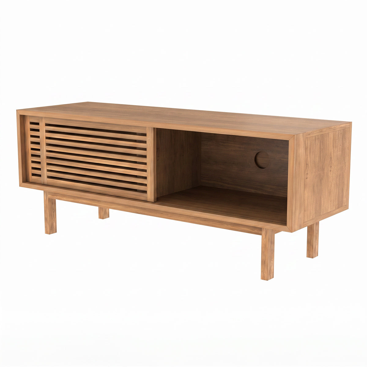 Meuble TV Bormes ouvert bois – Maison Pavane