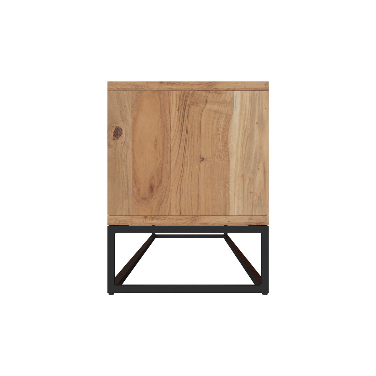 meuble tv en bois clair et noir 140 alabama