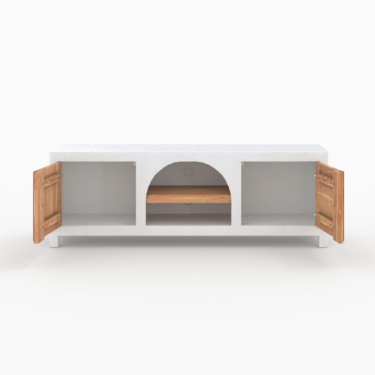 mobile TV Fira 145 cm legno e cemento bianco