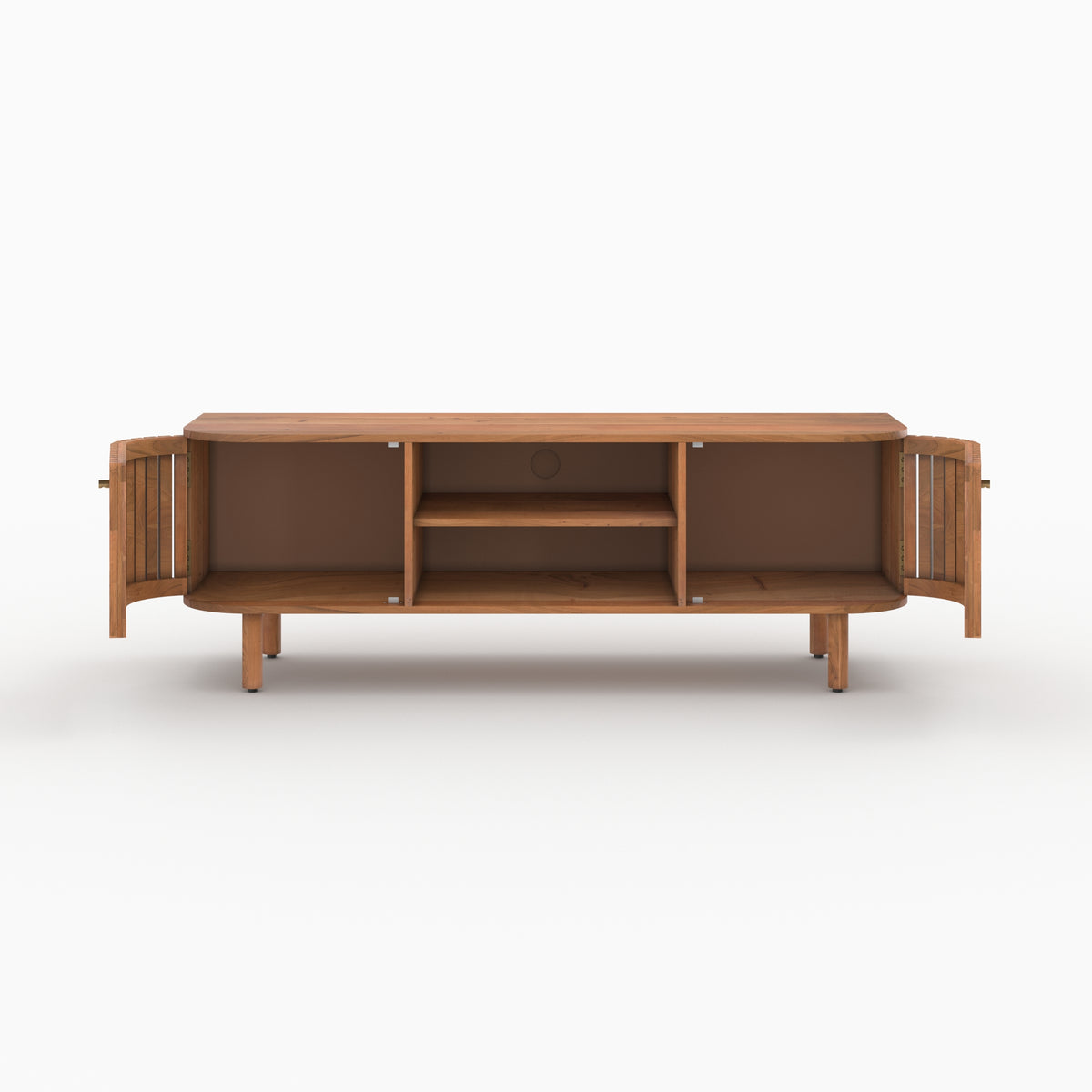 meuble tv paola en bois d acacia avec rangement