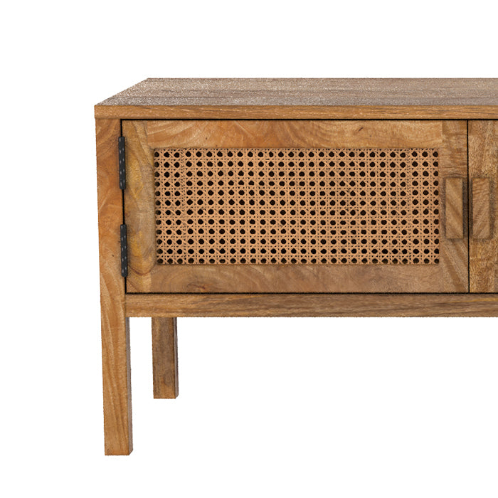 meuble tv tiki en cannage 3 portes
