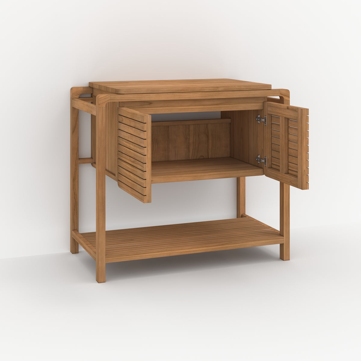 meuble vasque 90 cm lucette en bois de teck