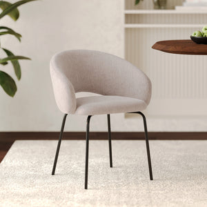 milly sedia in tessuto beige con gambe nere cina