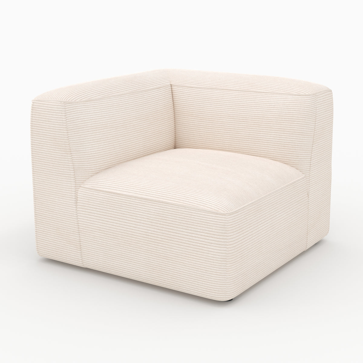 Mina angle gauche velours blanc cassé canapé modulable