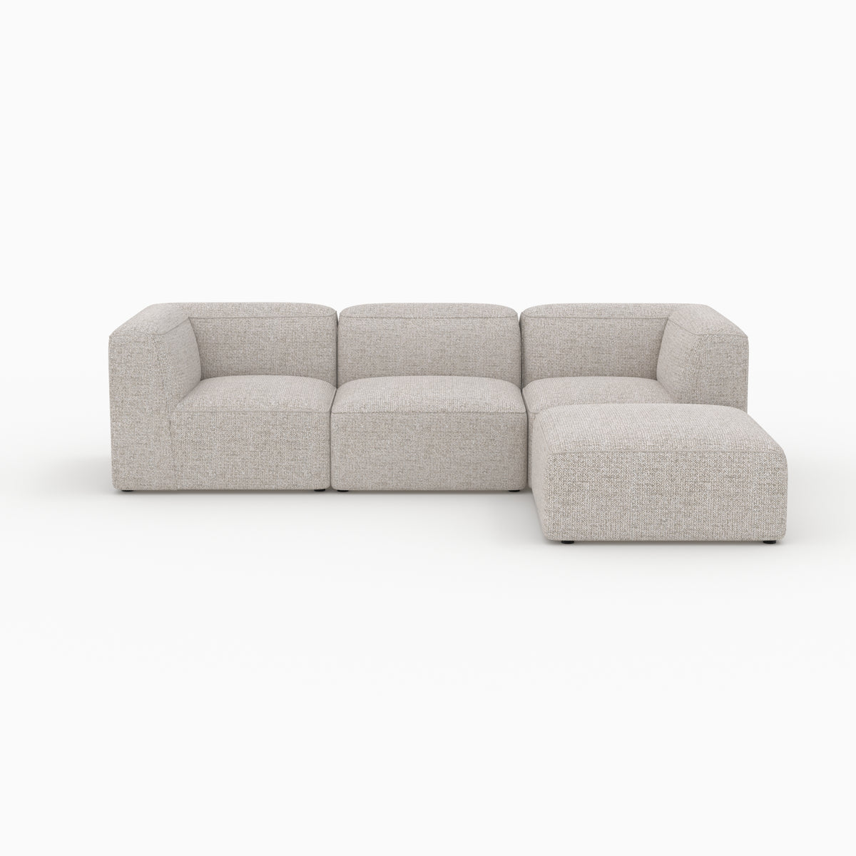 Mina canapé tissu beige pouf 3 places