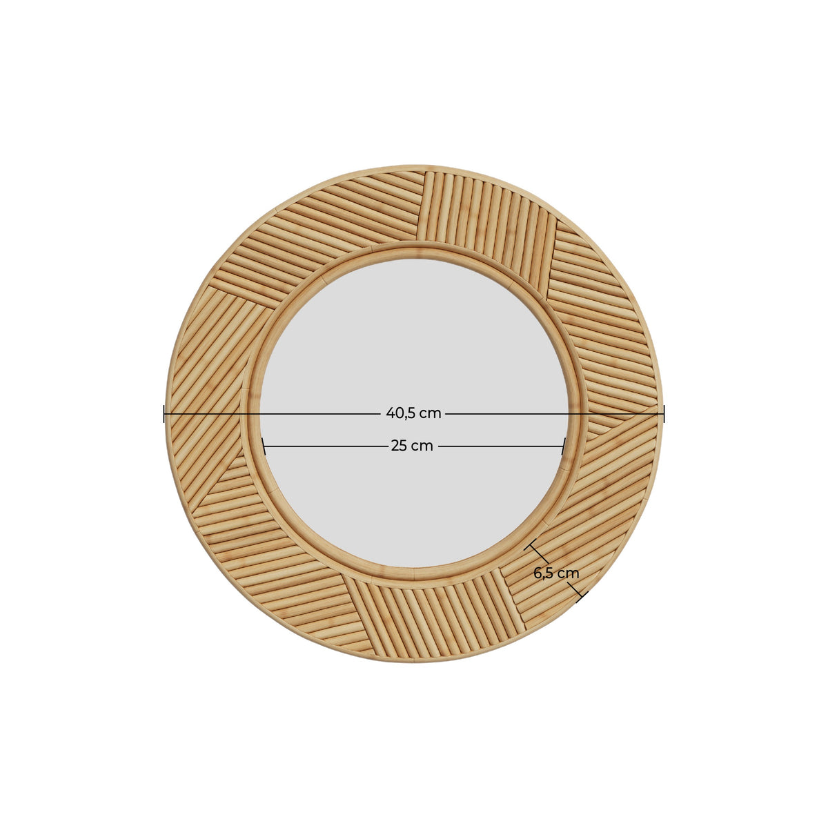 miroir lapta en rotin rond diametre 40
