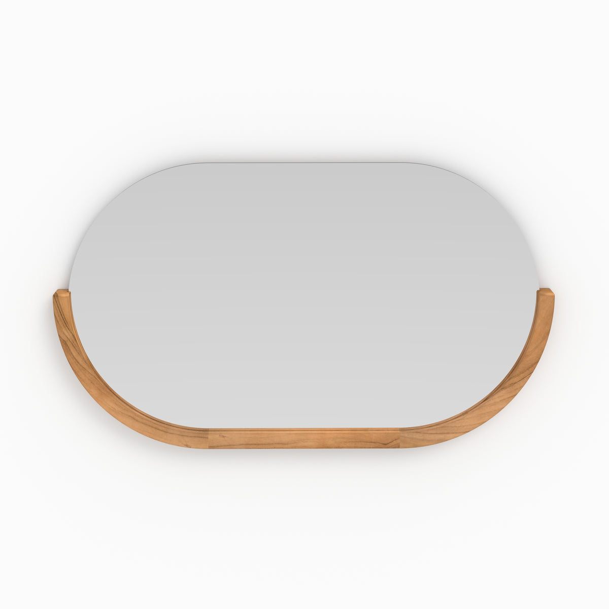 miroir mural de salle de bain zephyr ovale teck
