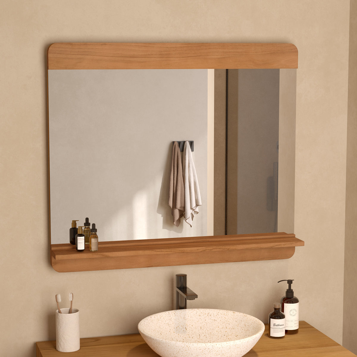 miroir rdv deco nymphea bois rectangulaire salle de bain