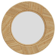 miroir rond lapta en rotin