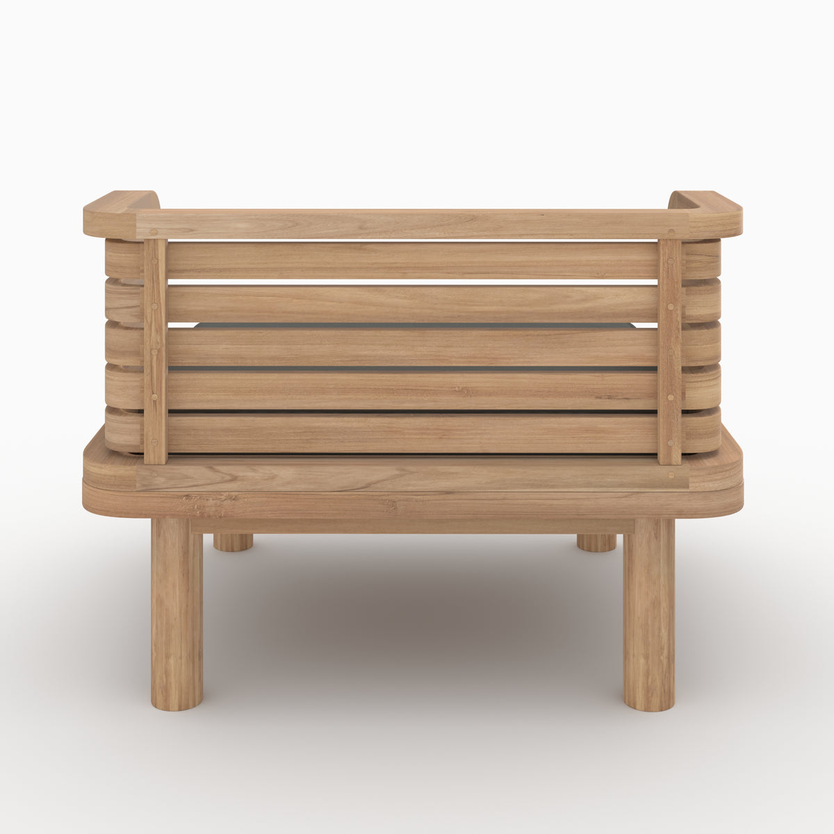 Mobilier jardin fauteuil Kilda teck massif coussin gris