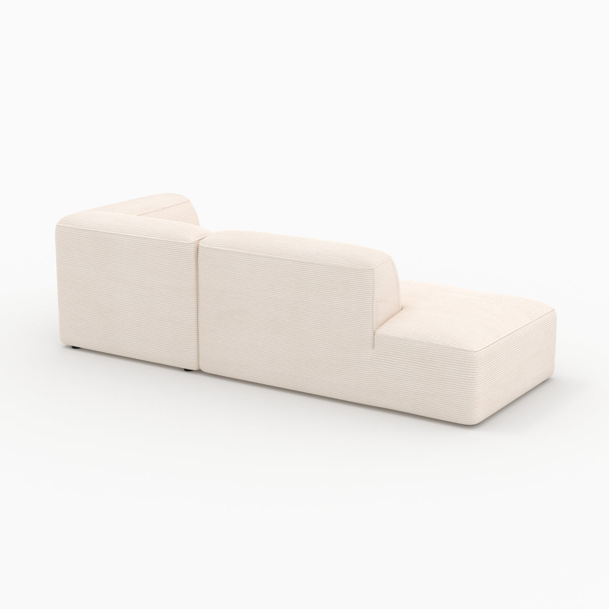 Mobilier salon Mina canapé angle droit blanc 4 places