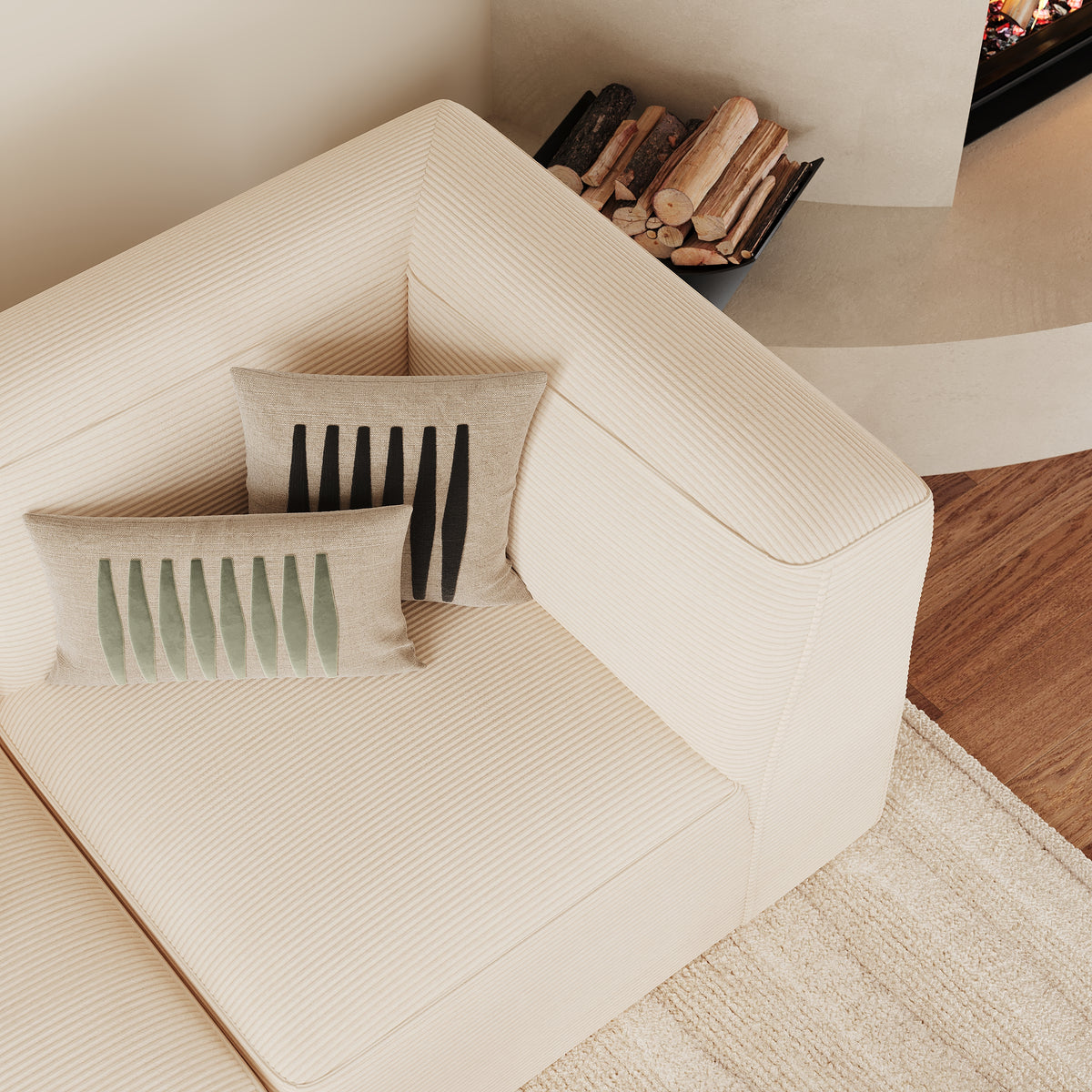 Modulable canapé velours blanc Mina