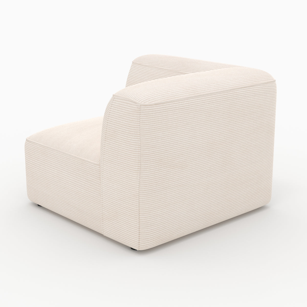 Module angle gauche Mina velours blanc cassé canapé cocooning