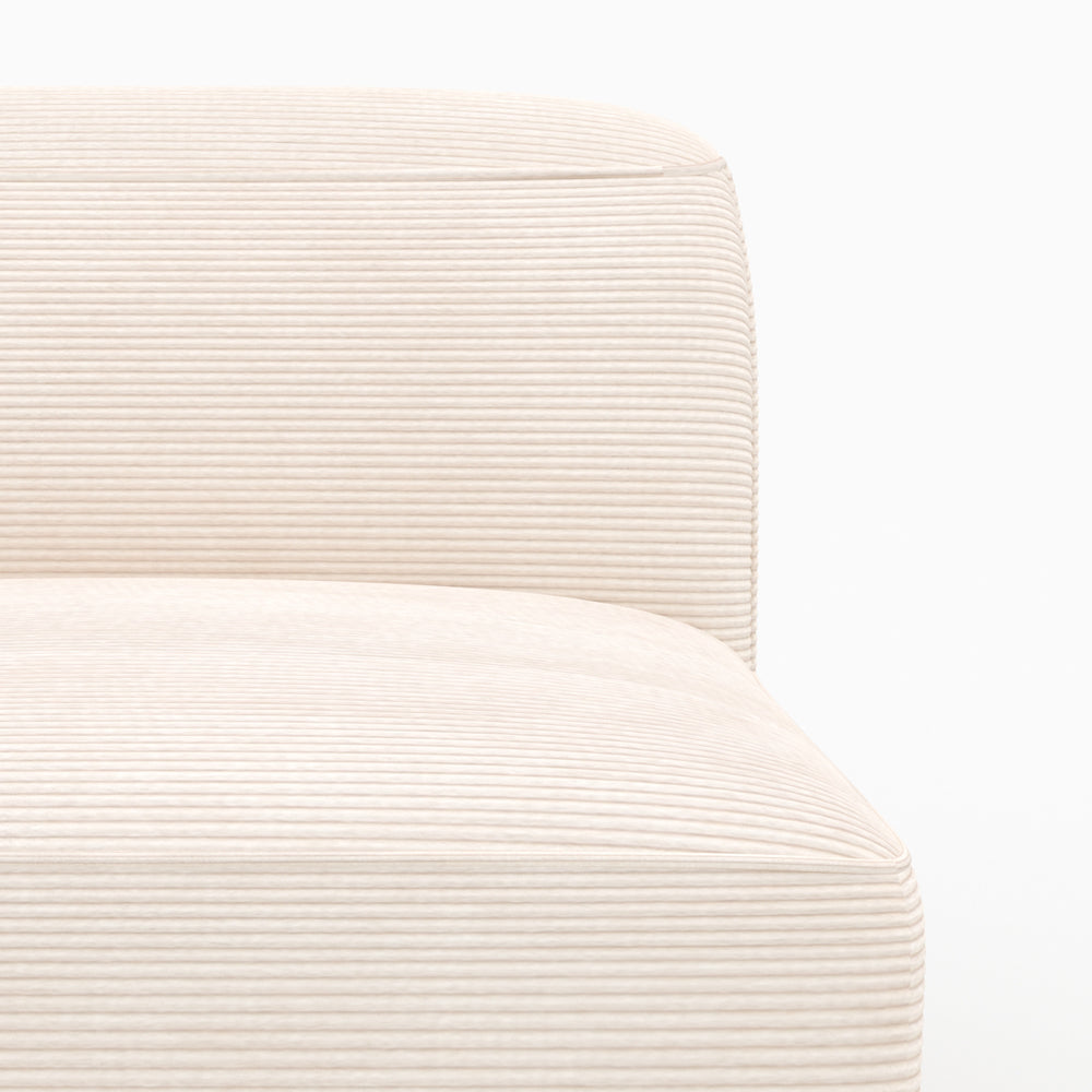 Module chauffeuse canapé Mina velours blanc cassé cocooning