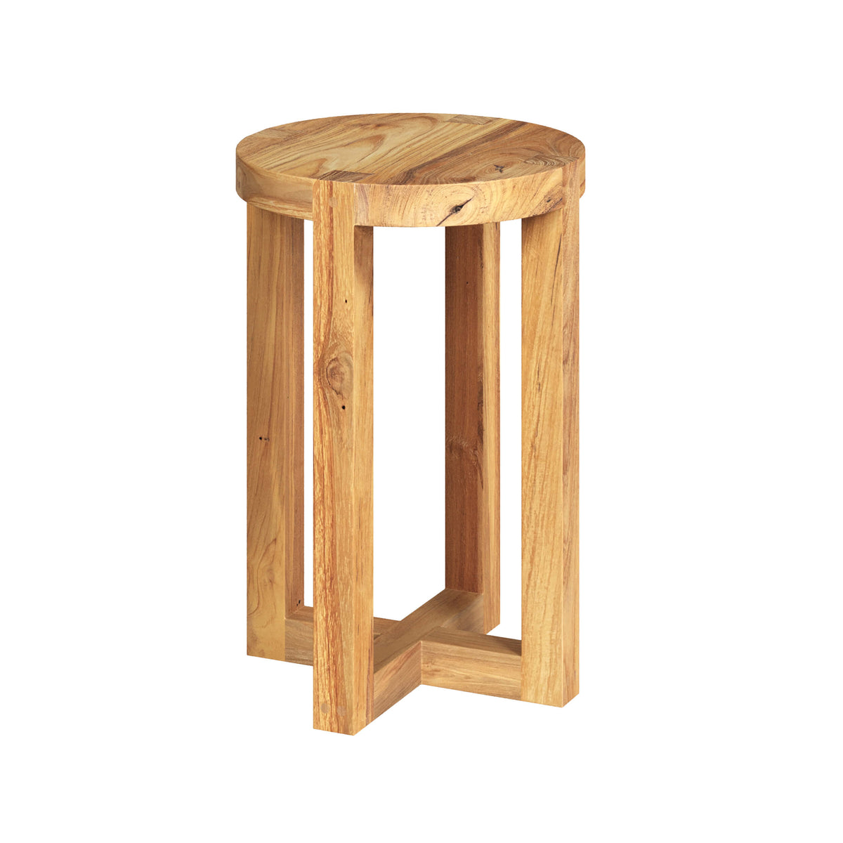 noe tabouret rond bois de teck 45
