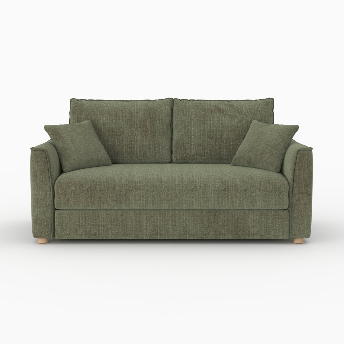 olympe canape convertible 2 places en tissu texture vert kaki