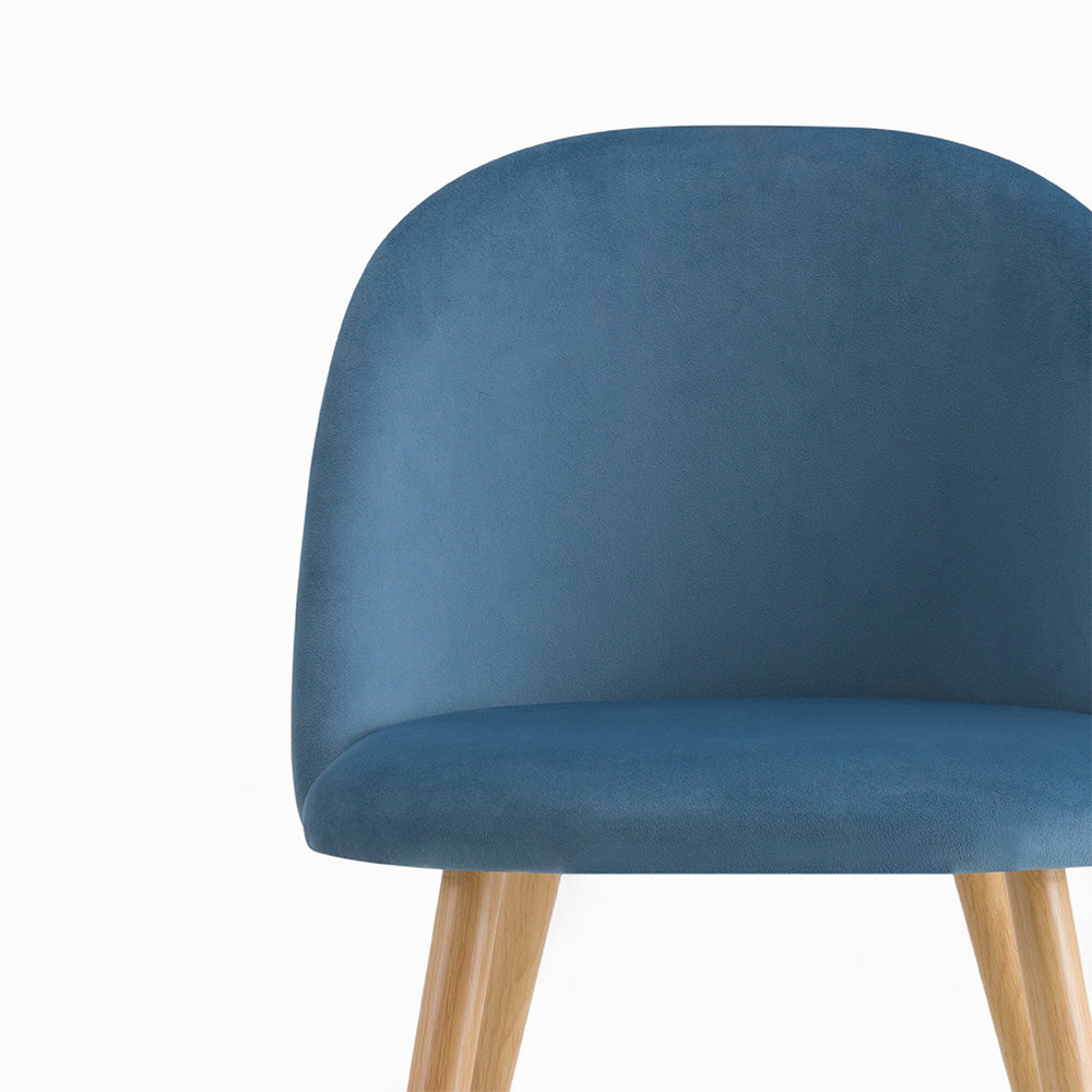 pack 4 chaises cozy en velours bleu rose