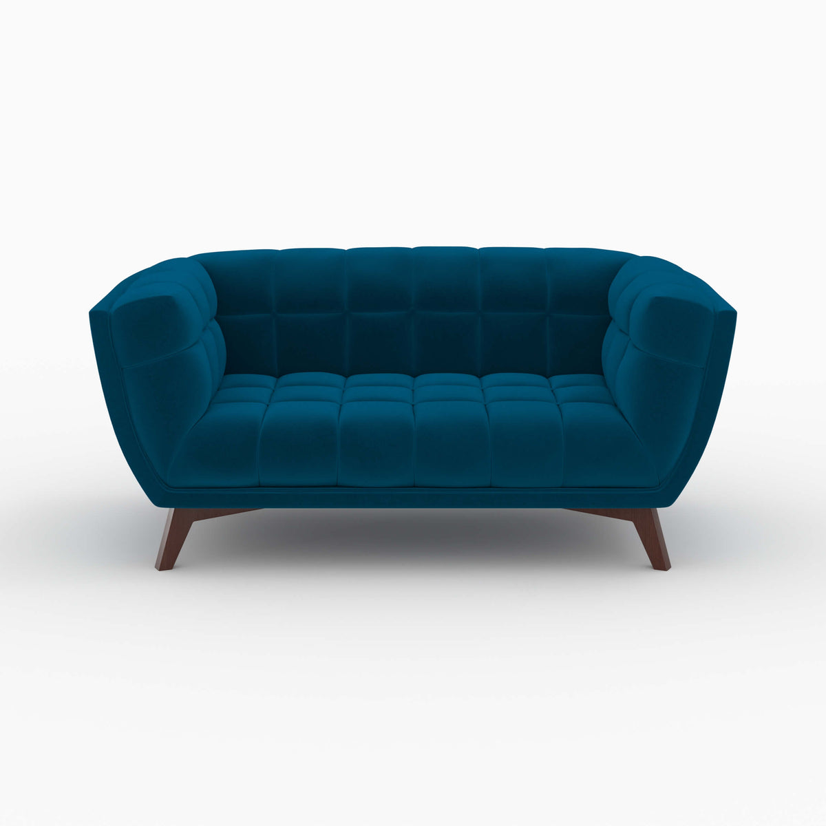 pack canape et fauteuil en velours bleu mona 3 places