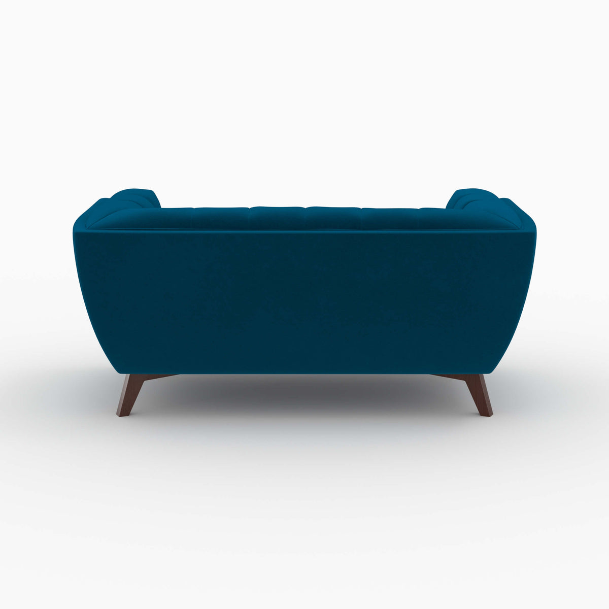 Set divano e poltrona in velluto blu Mona 3 posti