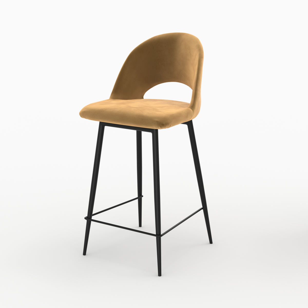 peneloppe lot 4 chaises pour ilot central en velours vert et jaune 65 cm