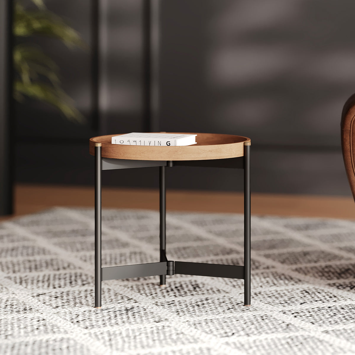 petite table appoint carter indus marron noir